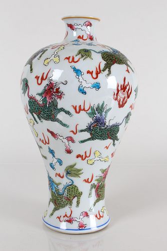 Appraisal: A CHINESE MYTH-BEAST FORTUNE PORCELAIN VASEA Chinese Myth-beast Fortune Porcelain