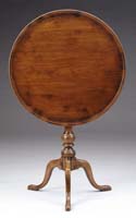 Appraisal: MAHOGANY DISH TOP TILT TOP STAND The one board top