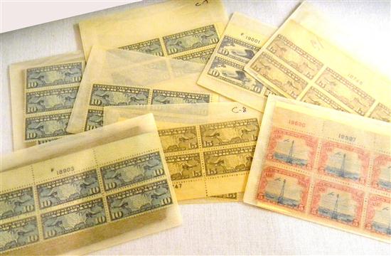 Appraisal: U S Air Mail plate blocks C- four blocks of