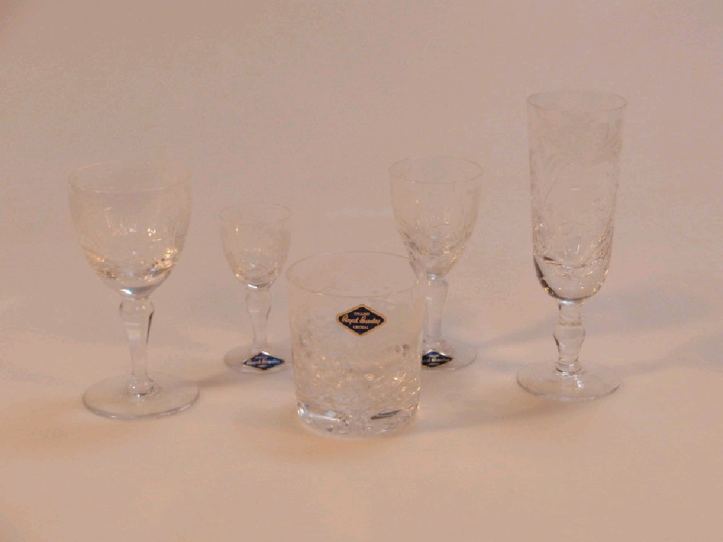 Appraisal: A Royal Brierley cut glass table suite honeysuckle pattern comprising