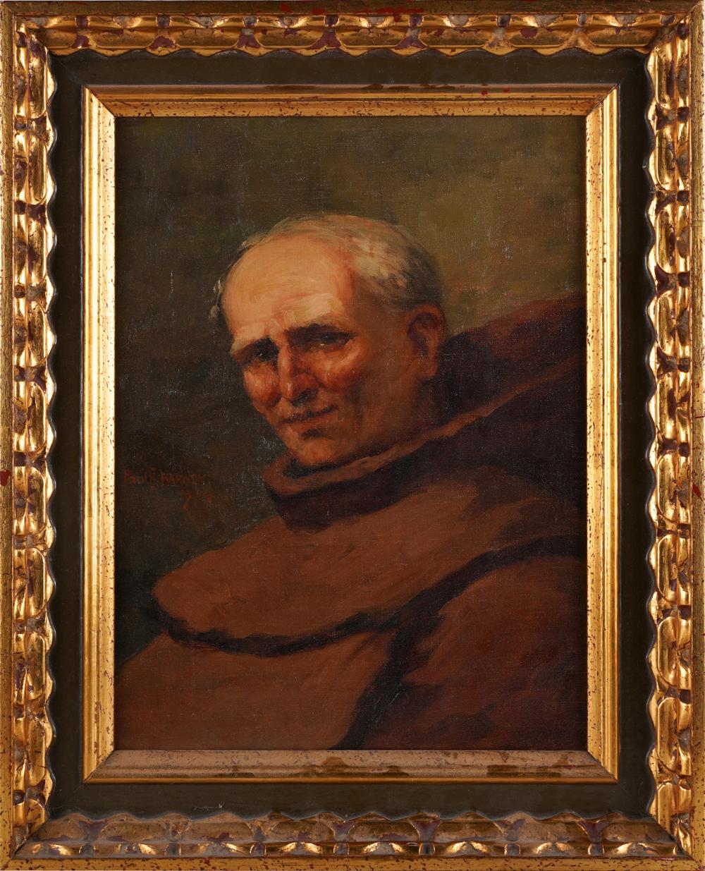 Appraisal: PAUL HARNEY - PORTRAIT OF A MONK oil on canvas