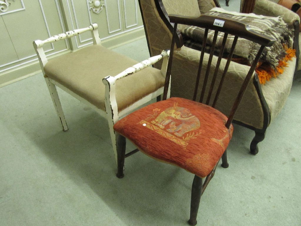 Appraisal: Child's chair and a piano stool