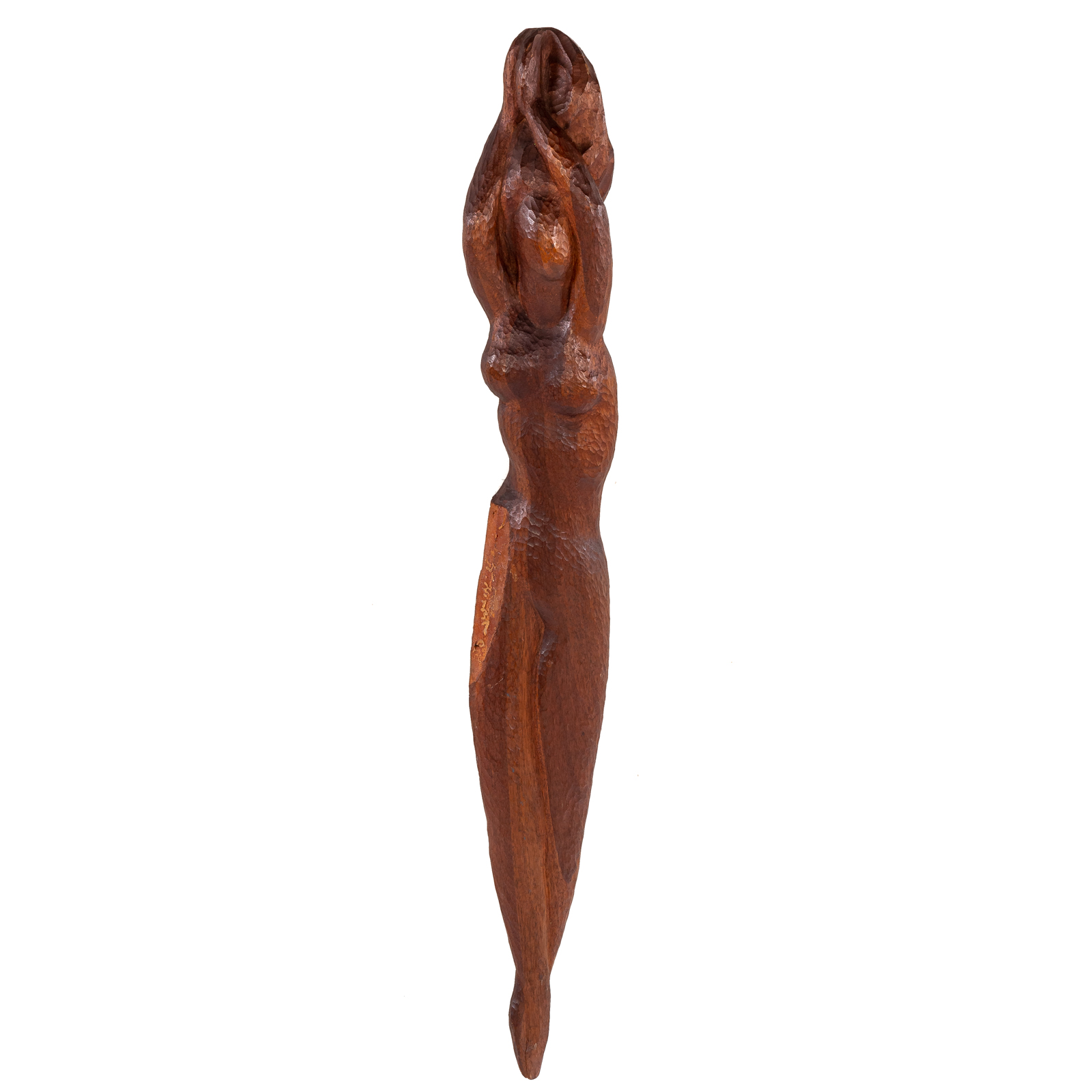 Appraisal: TH CENTURY WOMAN SCULPTURE WOOD th century Wooden carved sculpture