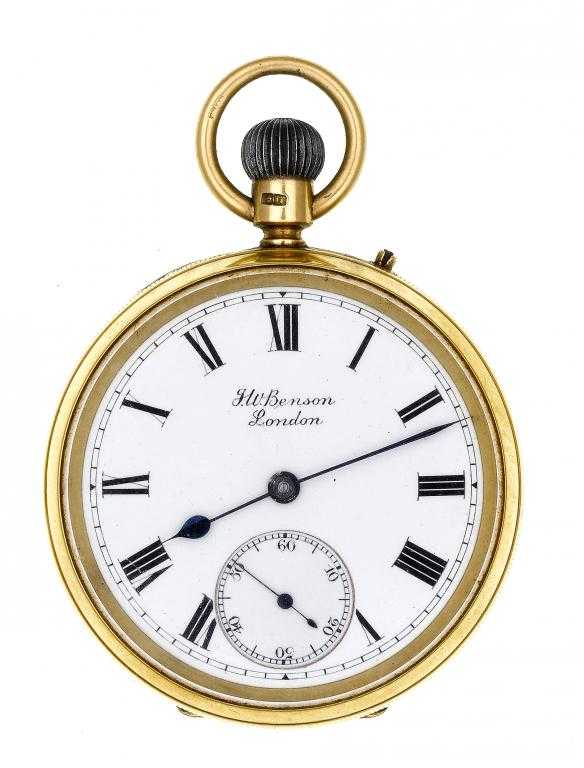 Appraisal: AN CT GOLD KEYLESS LEVER WATCH signed on the enamel