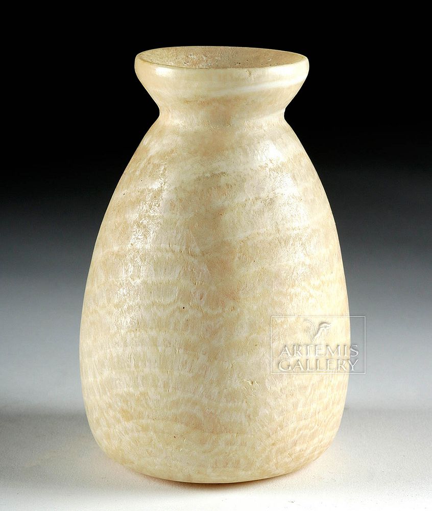 Appraisal: Beautiful Egyptian Banded Alabaster Vessel Originally Listed At Ancient Egypt