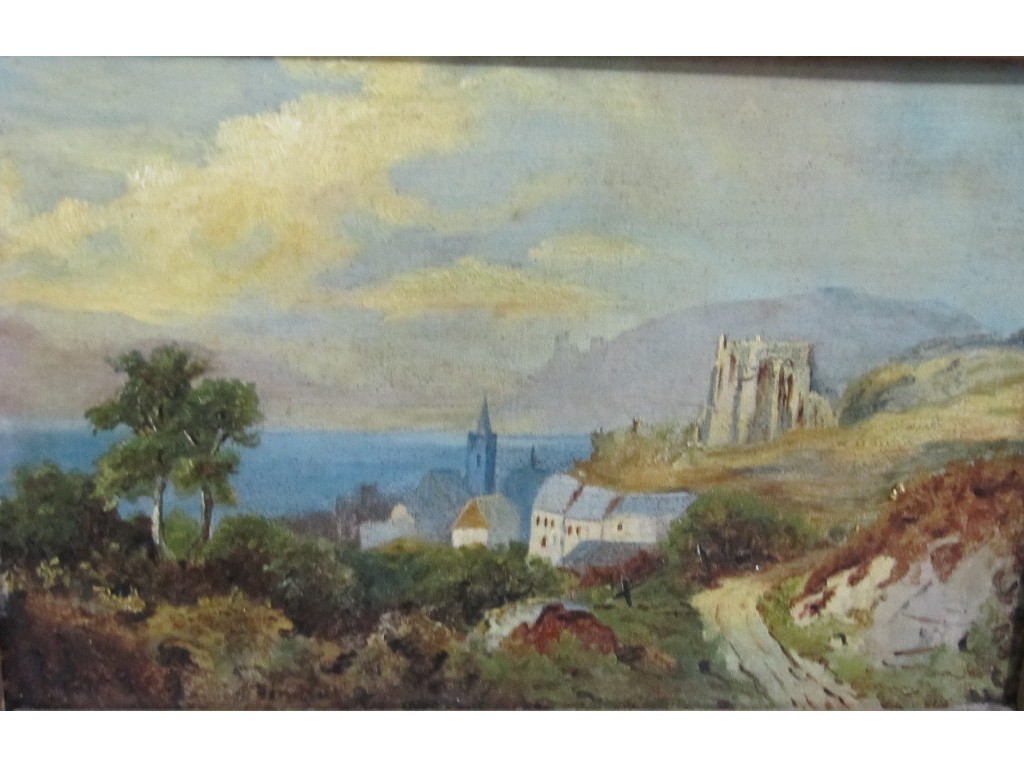 Appraisal: Oil on canvas Continental landscape