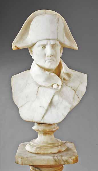 Appraisal: An Antique White Marble Bust of Napoleon th c on