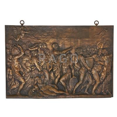 Appraisal: FRENCH BRONZE PLAQUE Classical Greek scene th c Barbedienne foundry