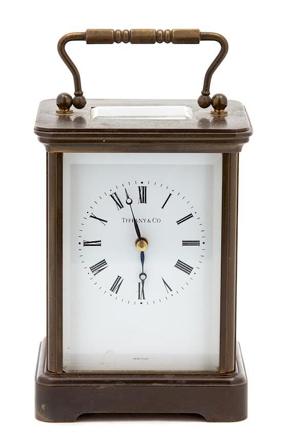 Appraisal: An American Brass Carriage Clock Height x width x depth