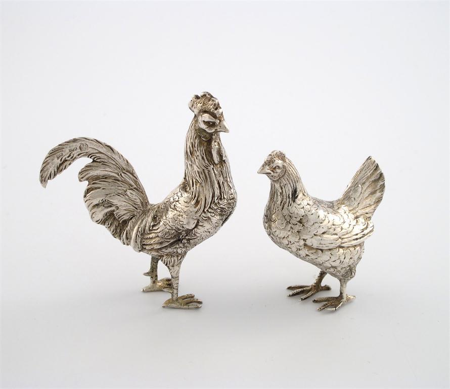 Appraisal: A pair of continental novelty silver table ornaments