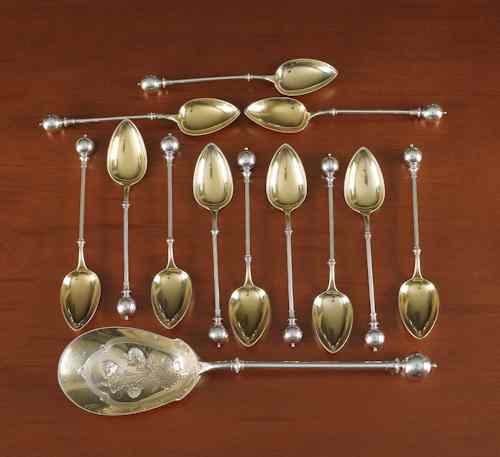 Appraisal: Bailey Co silver gilt dessert service to include a repouss