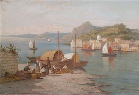 Appraisal: William Raymond Dommersen Dutch - Italian Coastal View Estimate -