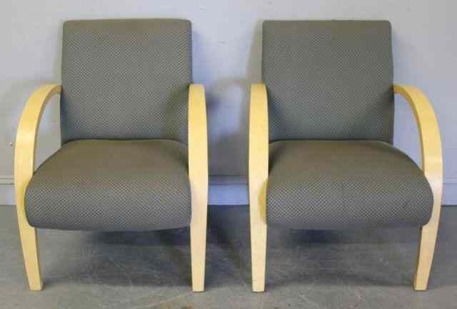 Appraisal: Pair of Art Deco Style Bentwood Armchairs From a Blairstown