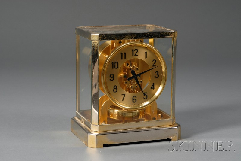 Appraisal: LeCoultre Atmos Clock Brass and glass Switzerland Brass frame Swiss