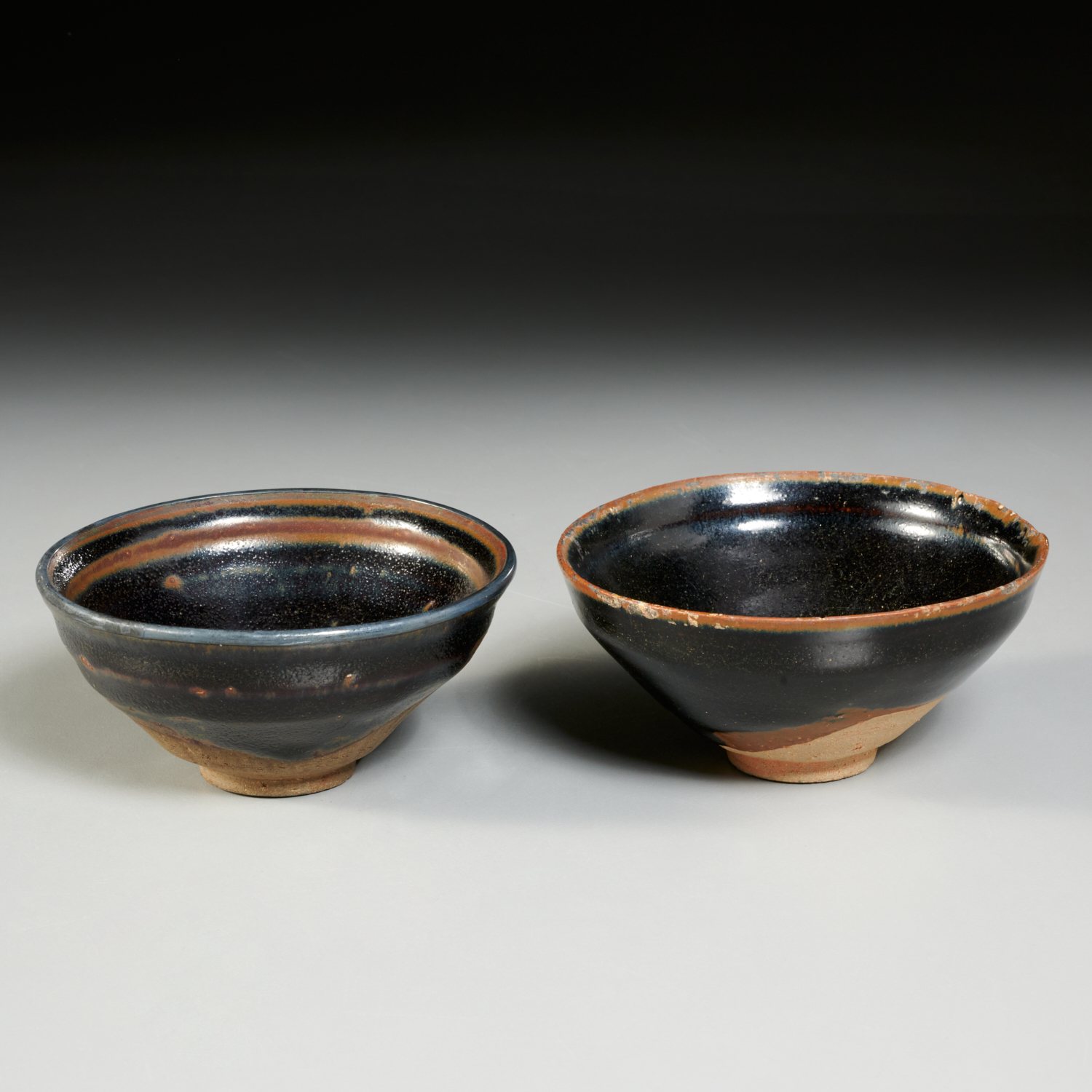 Appraisal: CHINESE JIAN TEMMOKU GLAZED BOWLS Song Dynasty or later post