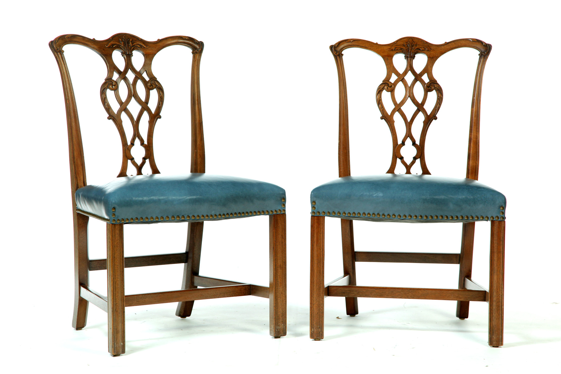 Appraisal: SET OF SIX CHIPPENDALE-STYLE SIDE CHAIRS American mid th century