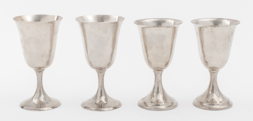 Appraisal: STEIFF STERLING SILVER WATER GOBLETS Steiff sterling silver water goblets