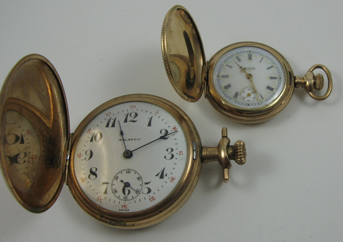 Appraisal: TWO HUNTER CASE POCKET WATCHES Elgin model size pendant set