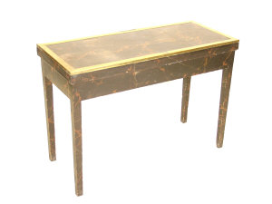 Appraisal: A near pair of black faux marble hall tables th