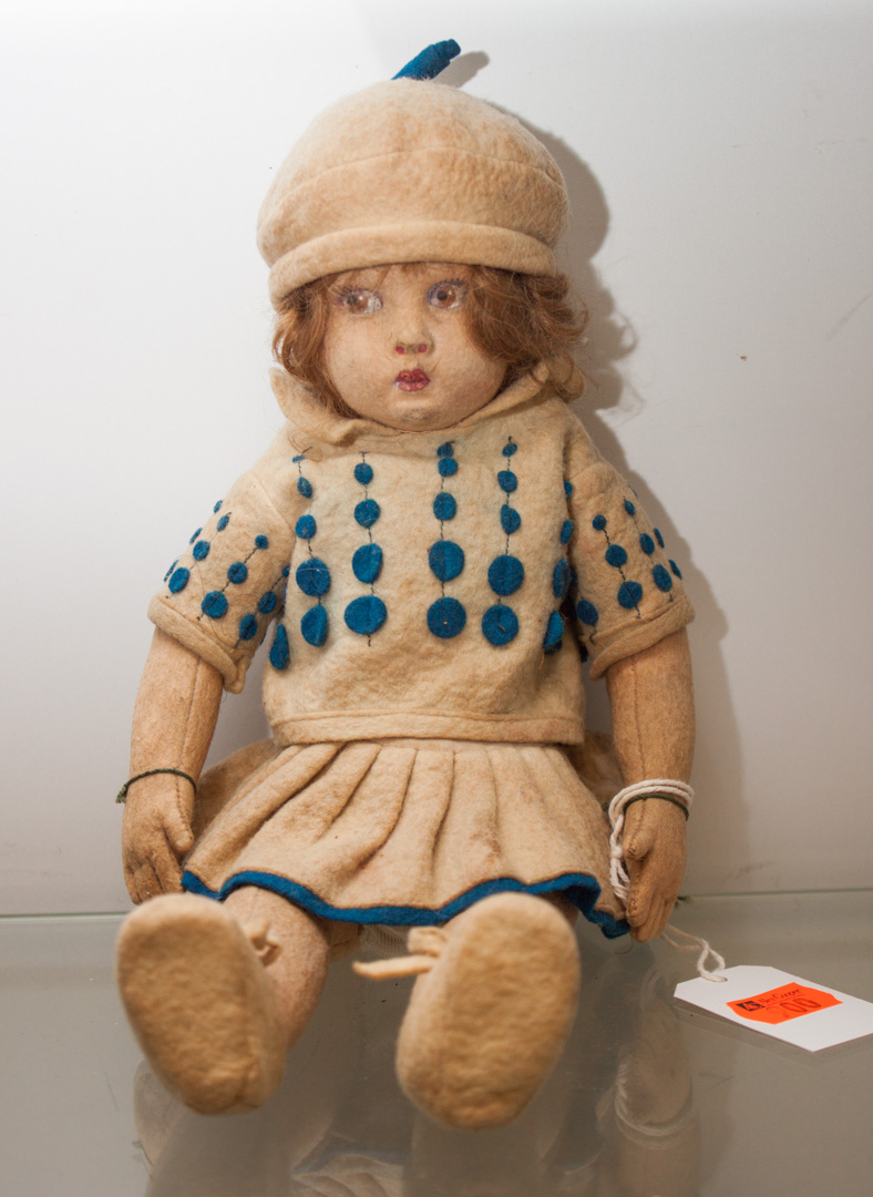 Appraisal: Lenci type doll French school girl outfit in H