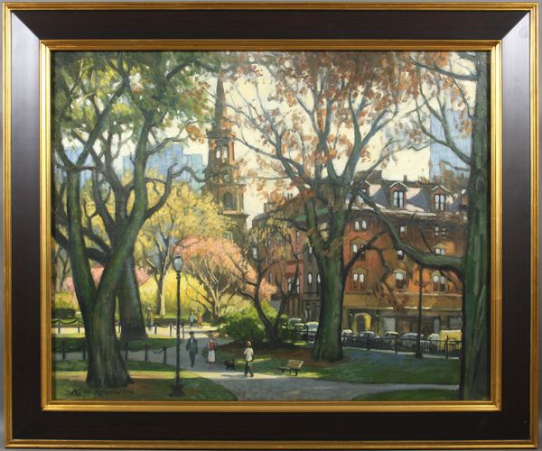 Appraisal: Ken Knowles American b Arlington Street from Boston Gardens o