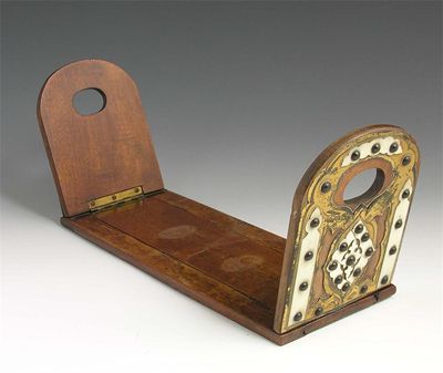 Appraisal: A th century mahogany brass and ivory mounted book slide