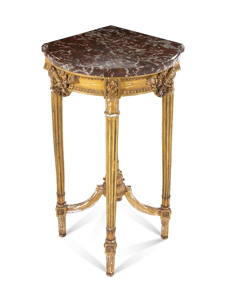 Appraisal: A Louis XVI Style Giltwood Corner Table A Louis XVI