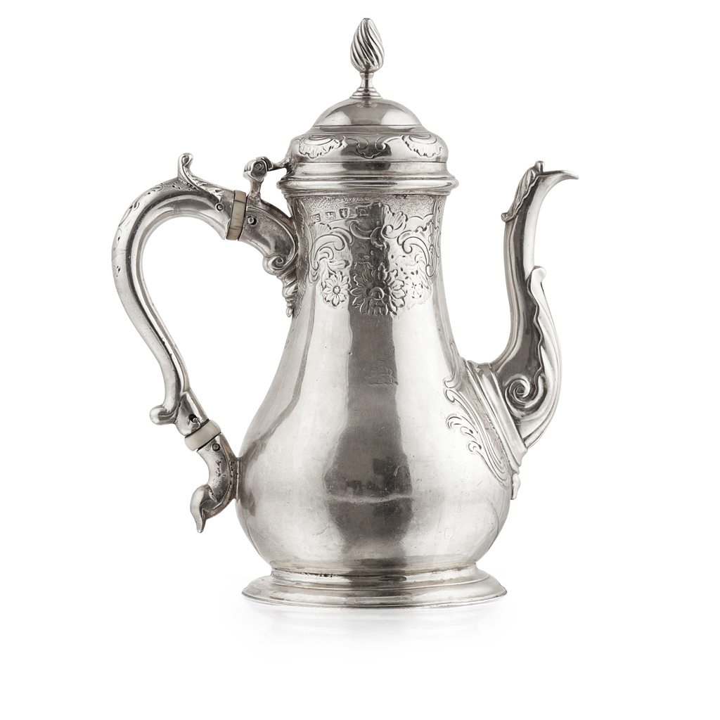 Appraisal: A George II small coffee pot WS London of baluster