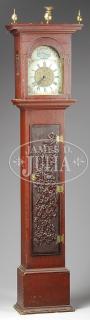 Appraisal: AMERICAN CLASSICAL REVIVAL CARVED TALL CASE CLOCK PROBABLY NEW YORK