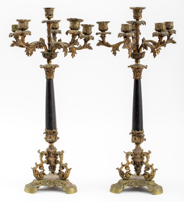 Appraisal: CHARLES X CANDELABRA PAIR French Charles X pair of bronze