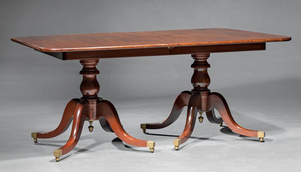 Appraisal: Regency-Style Mahogany Pedestal Dining Table Benchmade by Kohlmaier Kohlmaier New