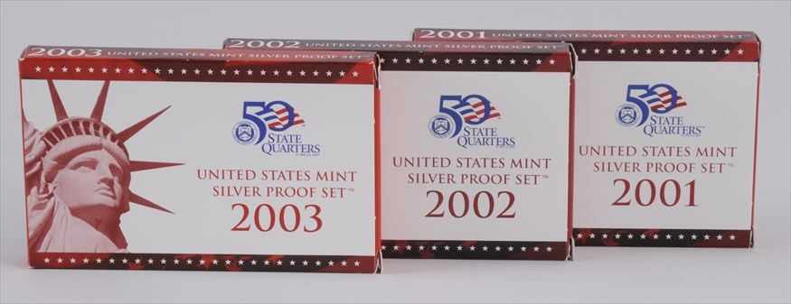 Appraisal: UNITES STATES PROOF SETS Including three piece - each -