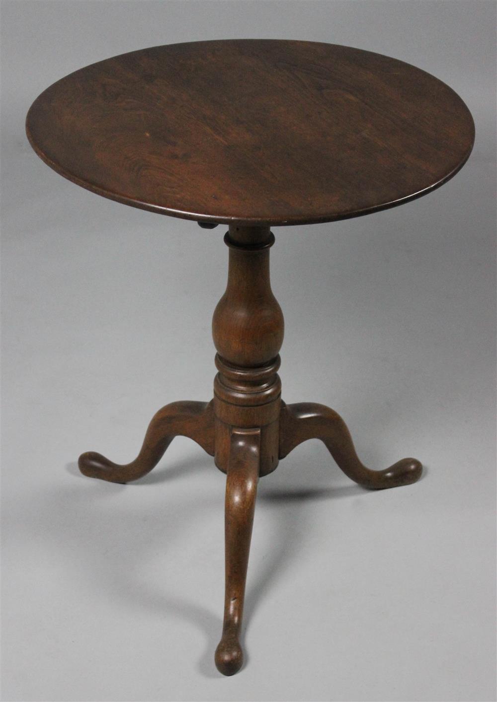 Appraisal: SOUTHERN WALNUT CANDLESTAND CIRCA the round top over a ring