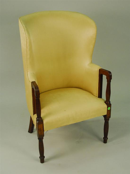 Appraisal: FEDERAL INLAID MAHOGANY BARREL BACK ARMCHAIR early th century Provenance