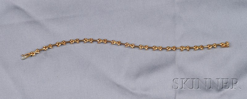 Appraisal: kt Gold Bracelet Schlumberger Tiffany Co composed of X-form links