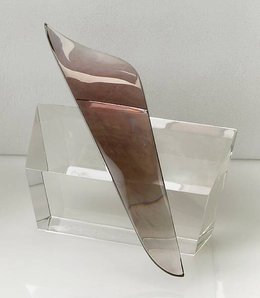 Appraisal: Vladimir Tom Czechoslovakian born two piece sculpture circa clear and