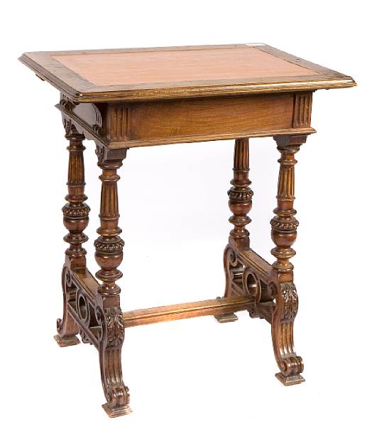 Appraisal: A Victorian walnut writing table height in width in depth