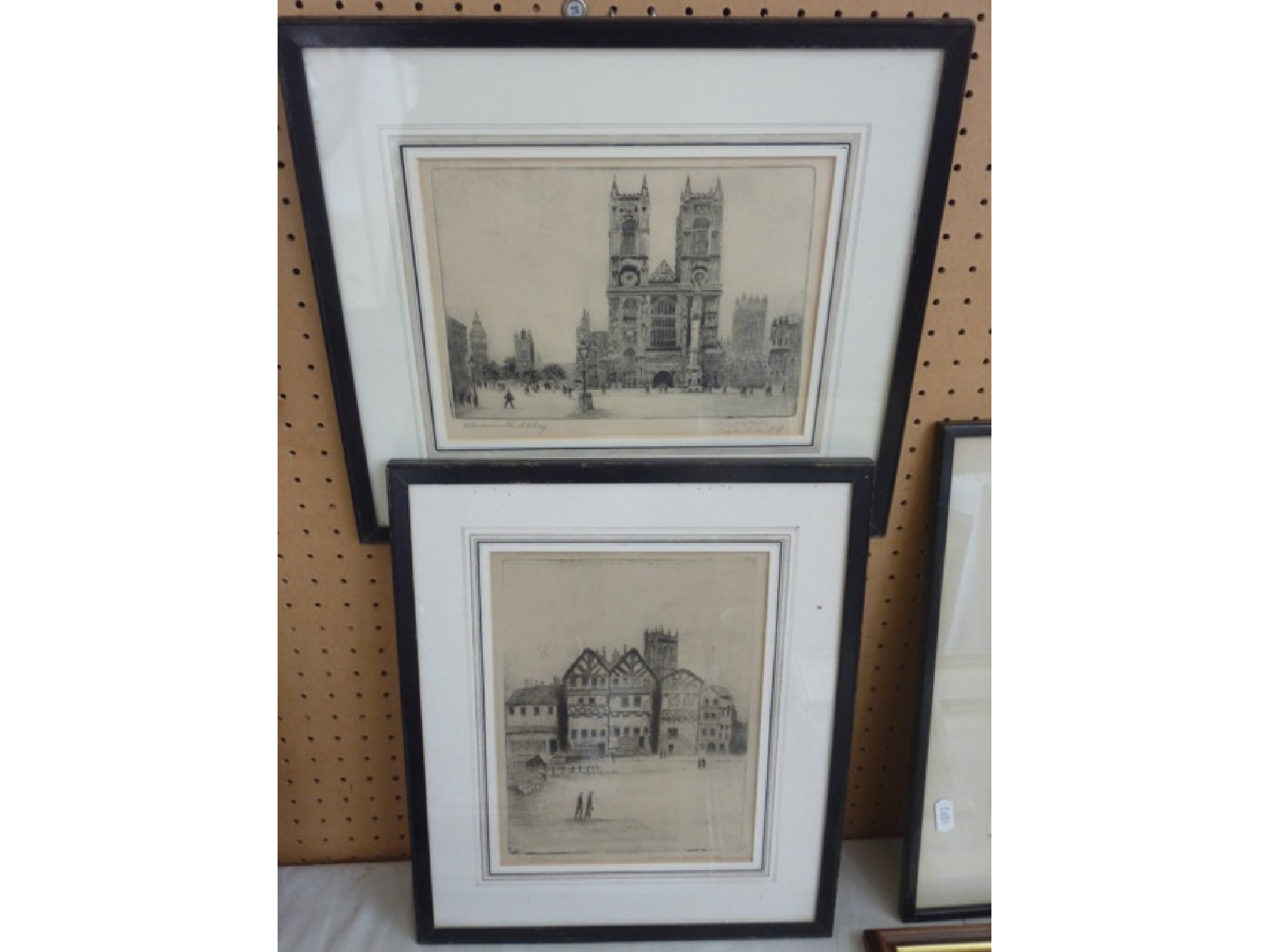 Appraisal: Two early th century black and white etchings by W