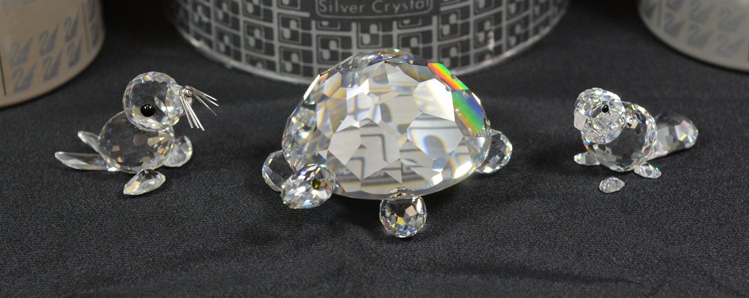 Appraisal: Swarovski lead crystal items including sitting baby beaver turtle and