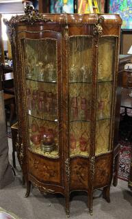 Appraisal: Louis XV style ormolu mounted vitrine Louis XV style ormolu