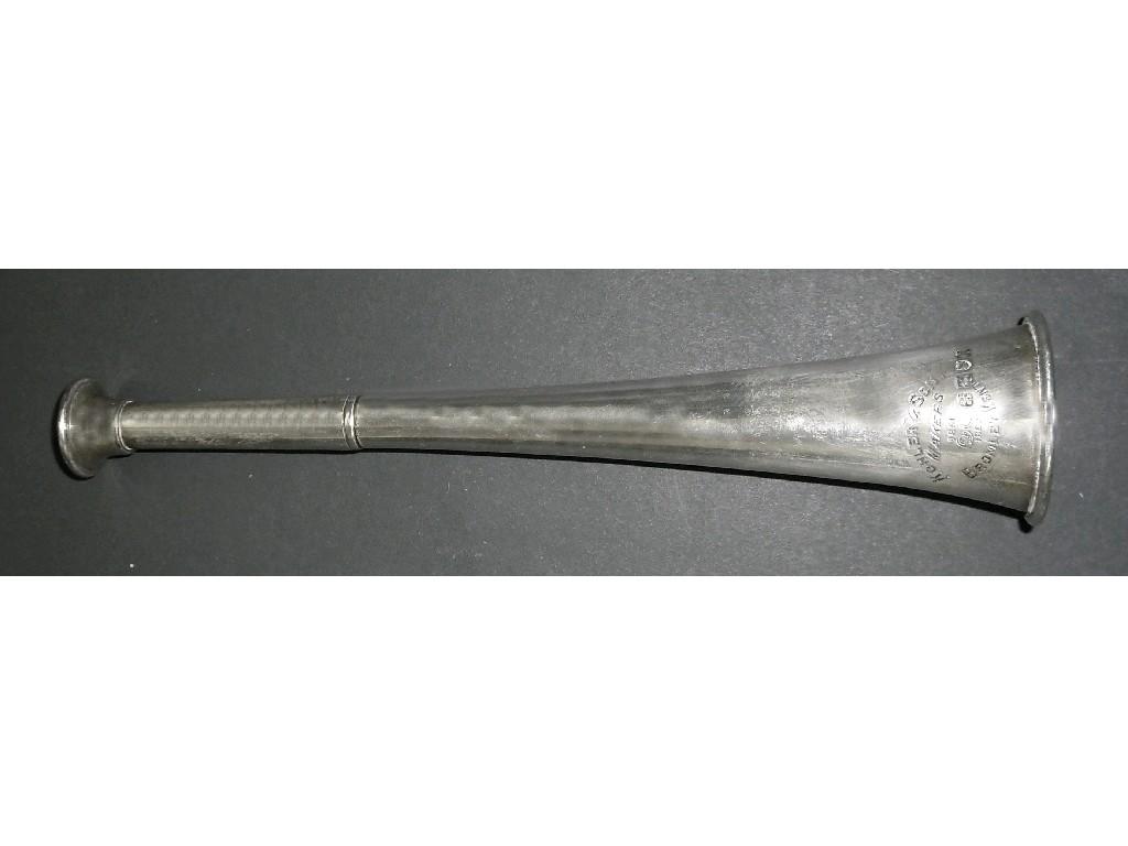 Appraisal: Edwardian hunting horn of tapered form by Kohler Son long