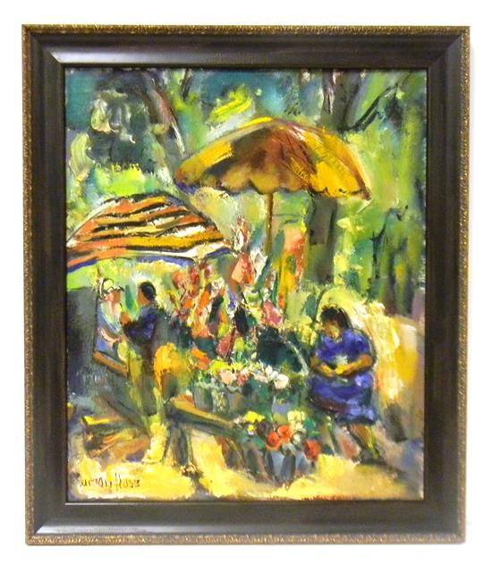 Appraisal: Marion Huse American - Flower Vendor oil on canvas signed