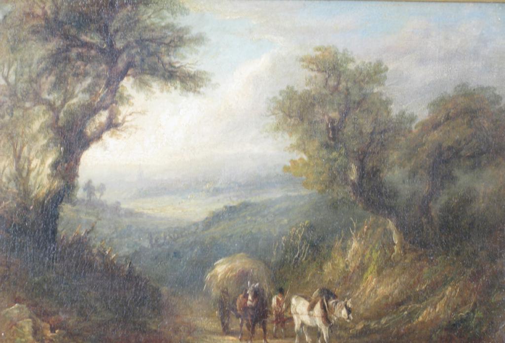 Appraisal: FREDERICK HENRY HENSHAW - A Hay Wagon and Horse on