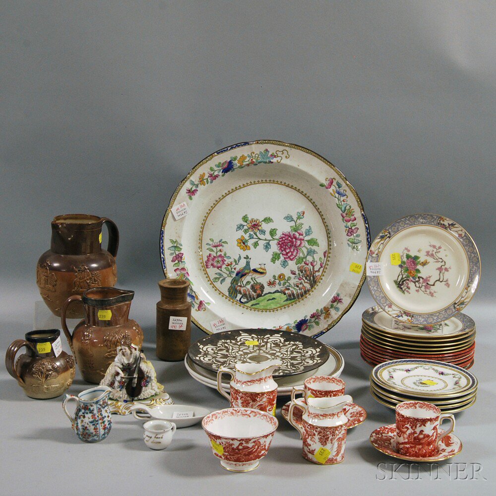 Appraisal: Group of Miscellaneous Porcelain and Stoneware Items including a sterling