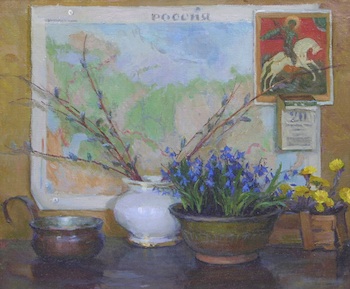 Appraisal: Olga Kalashnikova Russian b Spring in Russia Oil on canvas