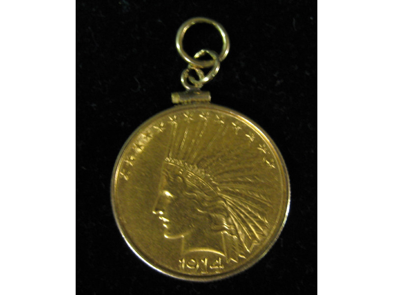 Appraisal: COIN PENDANT U S gold coin dated in gold coin