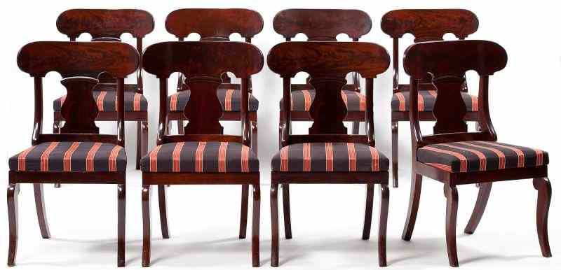 Appraisal: Set of Eight American Classical Side Chairscirca - mahogany and