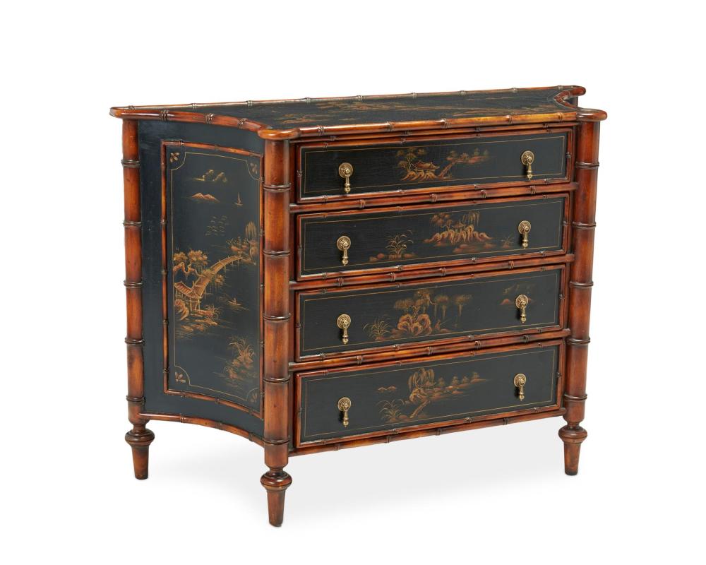 Appraisal: A Chinoiserie chest of drawers Fourth-Quarter th Century The four-drawer