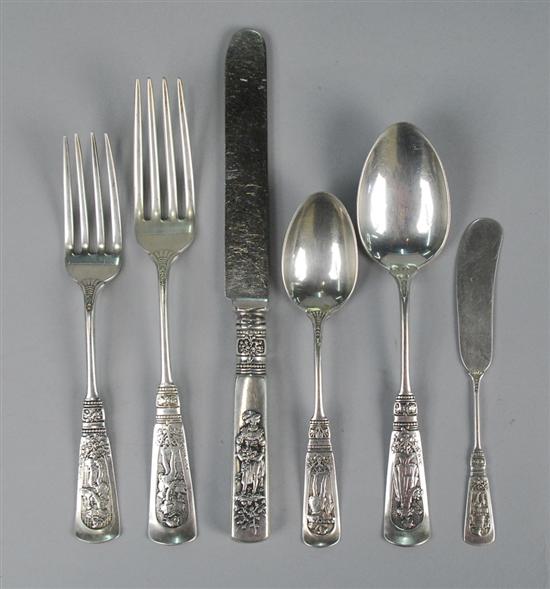 Appraisal: AMERICAN SILVER PARTIAL FLATWARE SERVICE Gorham maker Fontainebleau pattern comprising