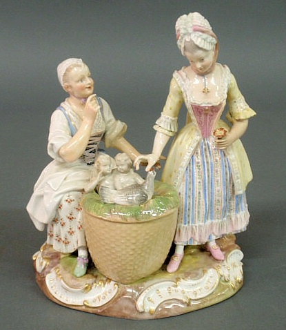 Appraisal: Meissen porcelain figural group h